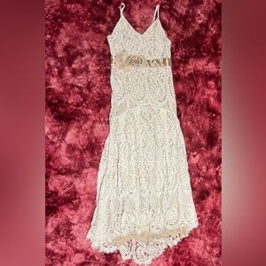 Lulus Lace Maxi( Wedding ) Dresswith Belt Addition Size XL